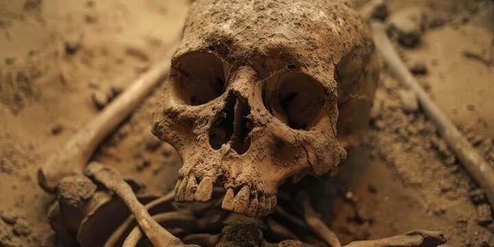 Prehistoric human bone remains Archaeologists unearth ancient skeleton for research and analysis