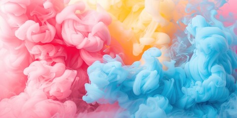 Abstract colorful swirls of liquid ink.