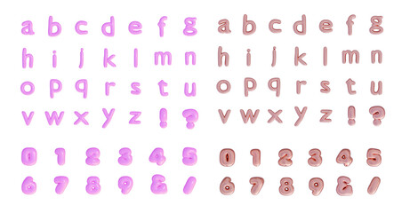 【バルーン文字】 アルファベット小文字・数字...