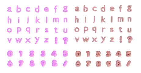 【バルーン文字】 アルファベット小文字・数字 【ピンク・ピンクゴールド】
