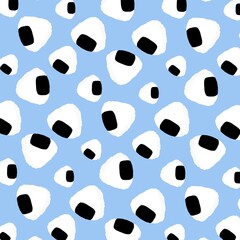 Seamless background with rice balls pattern.