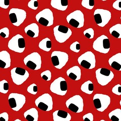 Seamless background with rice balls pattern.