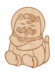 Barbershop sign illustration logo wooden texture modern style lucky animal barber shop.