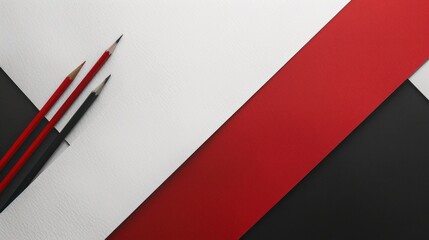 Fototapeta premium Modern flat background design with white, red and black colors