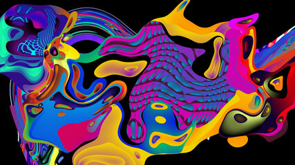 Psychedelic colorful abstract fluid and liquid background 
