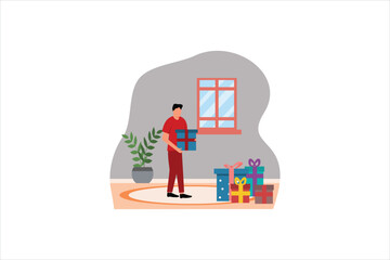 Christmas Celebration Flat Design Illustration