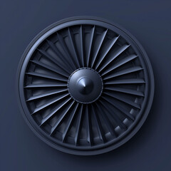 Dark Jet Engine Turbine with Smooth Blades
