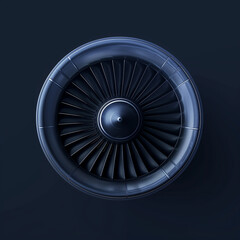 High-Definition Jet Engine Turbine with Sleek Design
