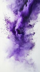 Fototapeta premium Purple powder explosion on white background, abstract art concept