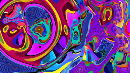 Psychedelic colorful abstract fluid and liquid background 