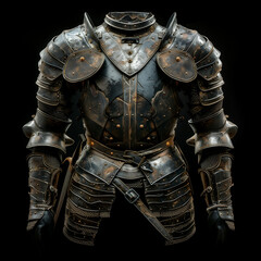 Naklejka premium Dark Medieval Armor with Engraved Chestplate and Shoulder Guards 