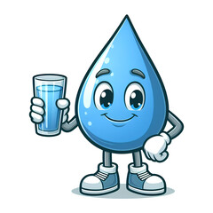 water droplet holding a glass