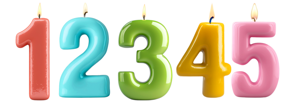 happy birthday number candles isolated white background - Powered by Adobe