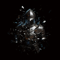 Exploding Full Suit of Medieval Armor
