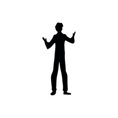 silhouette of a person. person with a idea
