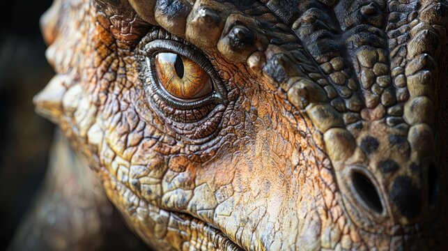 Close up of a Reptile Eye with Detailed Scales