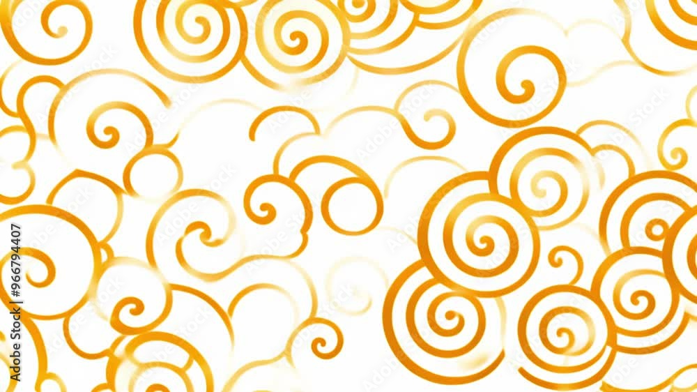 Wall mural Orange swirling patterns animation over white background