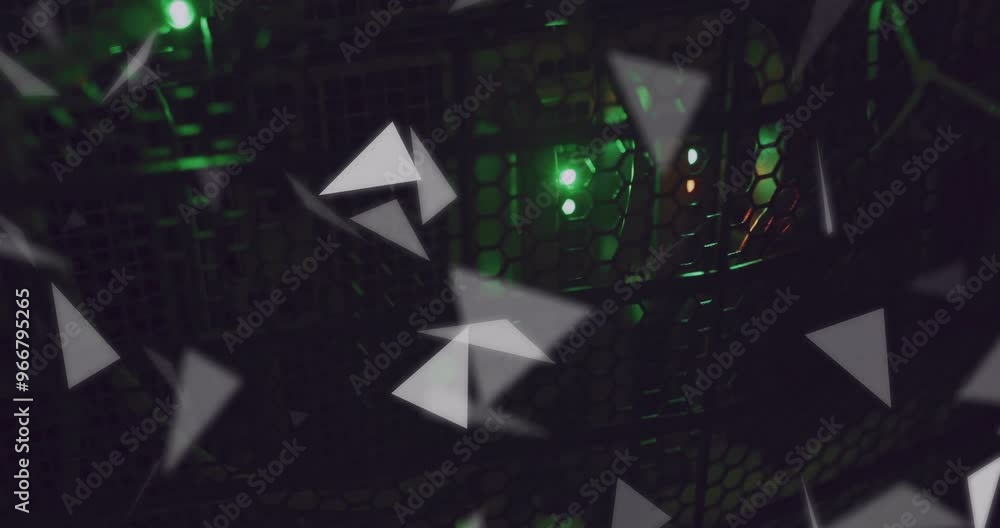 Poster animation of connections and data processing over computer servers
