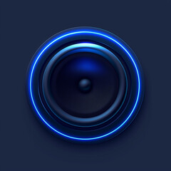 Glowing Blue Speaker Icon with Neon Effects

