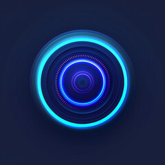Futuristic Blue Ring with Glowing Center
