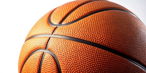 Fototapeta premium A close-up shot of an orange basketball reveals its rugged interior, with intricate patterns and seams radiating from
