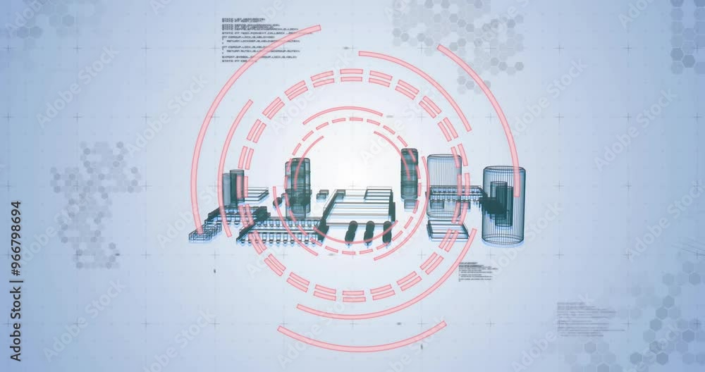 Poster animation of data processing over scope scanning and processor