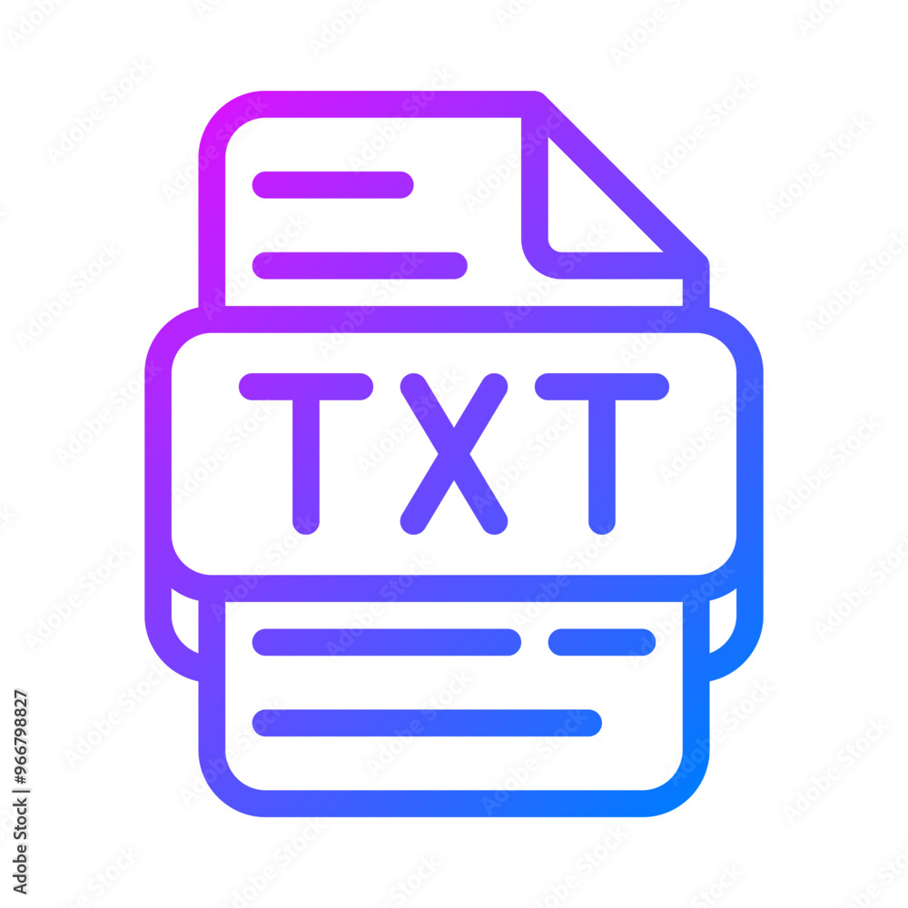 Poster txt document format file type icon. creative gradient icons for database tools. vector illustration.