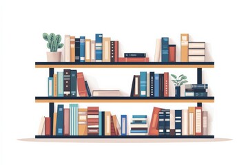 Modular shelving, flexible storage systems, flat design illustration