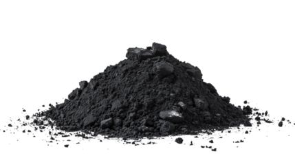 pile black powder on a transparent background