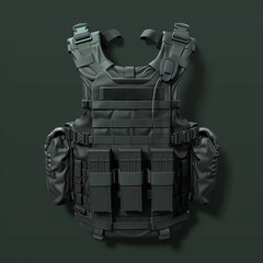 Tactical Vest with Magazine Pouches and Radio Attachment
