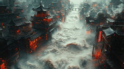Ancient City Under Flood.