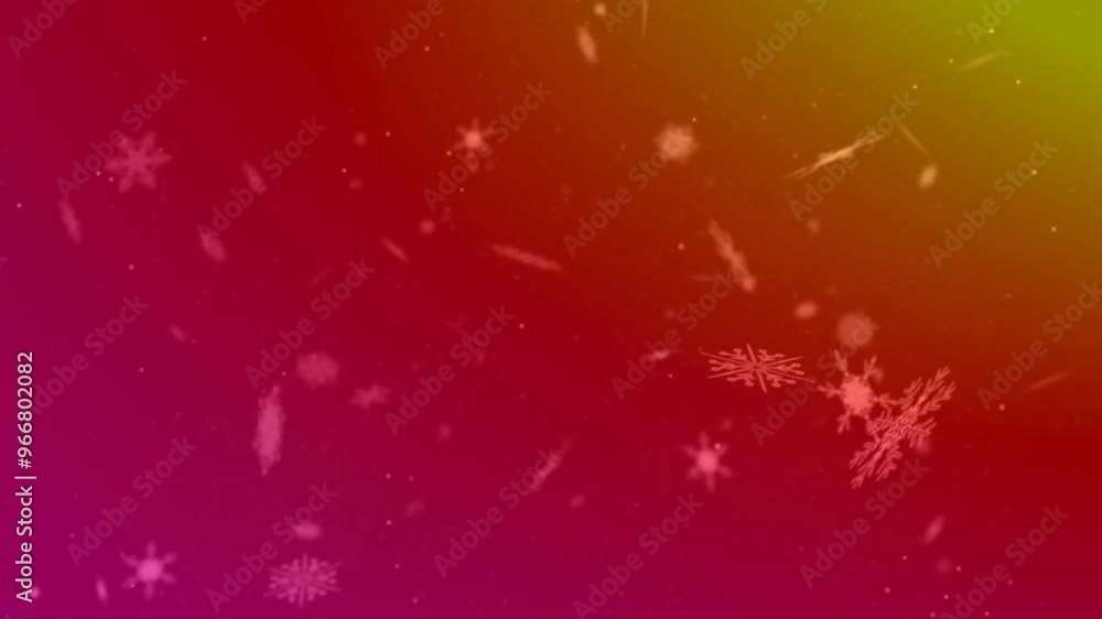 Poster snowflakes falling over colorful gradient background in animation