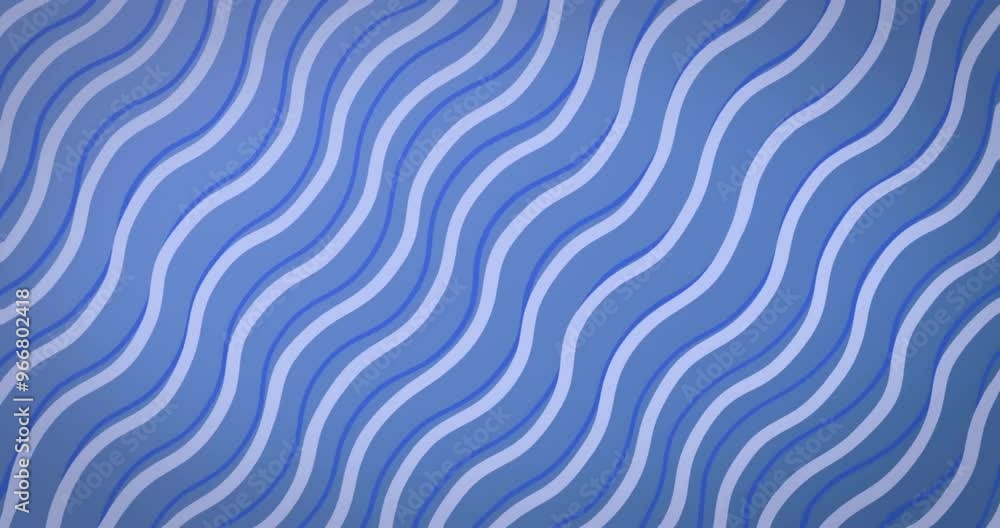 Poster wavy blue and white lines creating fluid animation pattern