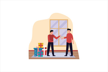 Christmas Celebration Flat Design Illustration