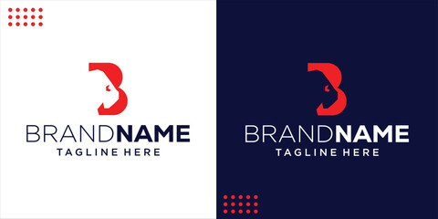 Creative Logo B Bison Negative Space, Design Inspiration, Illustration, Vector © Berkah