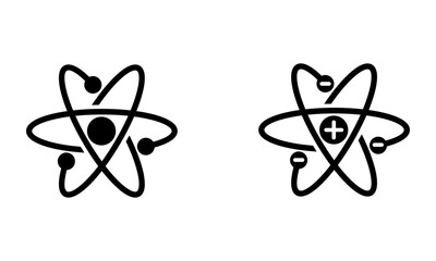 atomic molecule with the orbital of the electron icon vector