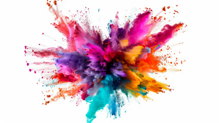 Explosions, vibrant colors, stand out on the transparent background . AI generative