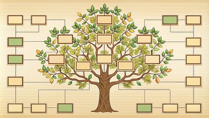 A set of printable family tree chart templates in diverse designs enables genealogists to trace their ancestors and