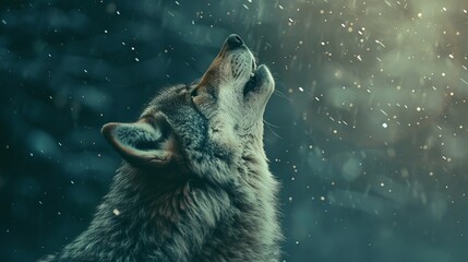 A solitary image of a wolf howling, symbolizing independence, strength, and resilience