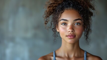 A person practicing neck and shoulder exercises to alleviate tension and pain, with a calm and focused expression.