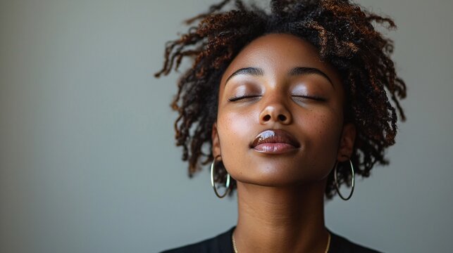 A person practicing neck and shoulder exercises to alleviate tension and pain, with a calm and focused expression.