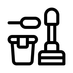 cleaning tool set line icon