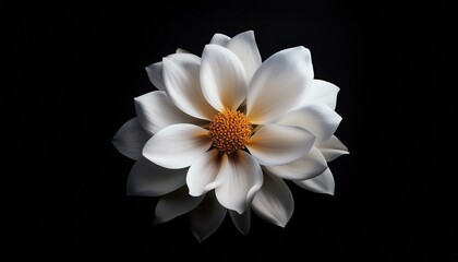 white flower on black