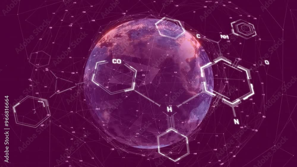 Poster animation of scientific data processing over globe