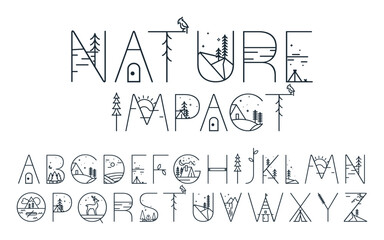 Modern Decorative Abstract vector Font style design