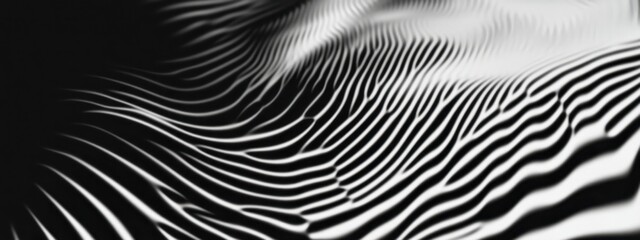 Abstract black and white ripple pattern, undulating lines, hypnotic spiral, organic fluid texture, wavy distorted surface, optical illusion, monochrome fractal design