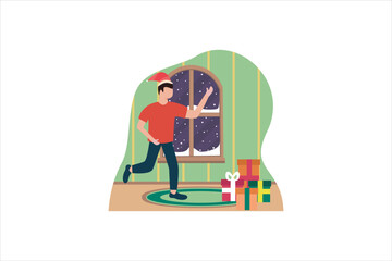 Christmas Celebration Flat Design Illustration