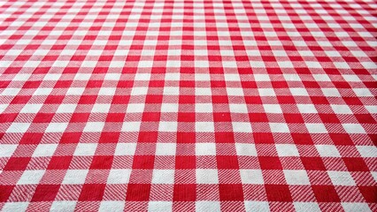 Point of view background with red and white tablecloth