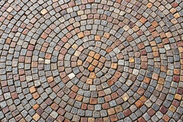 Porphyry stone pavement seen from above