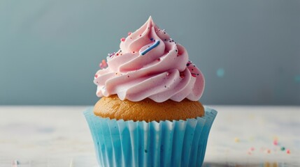 Cupcake muffin with cream in pastel color